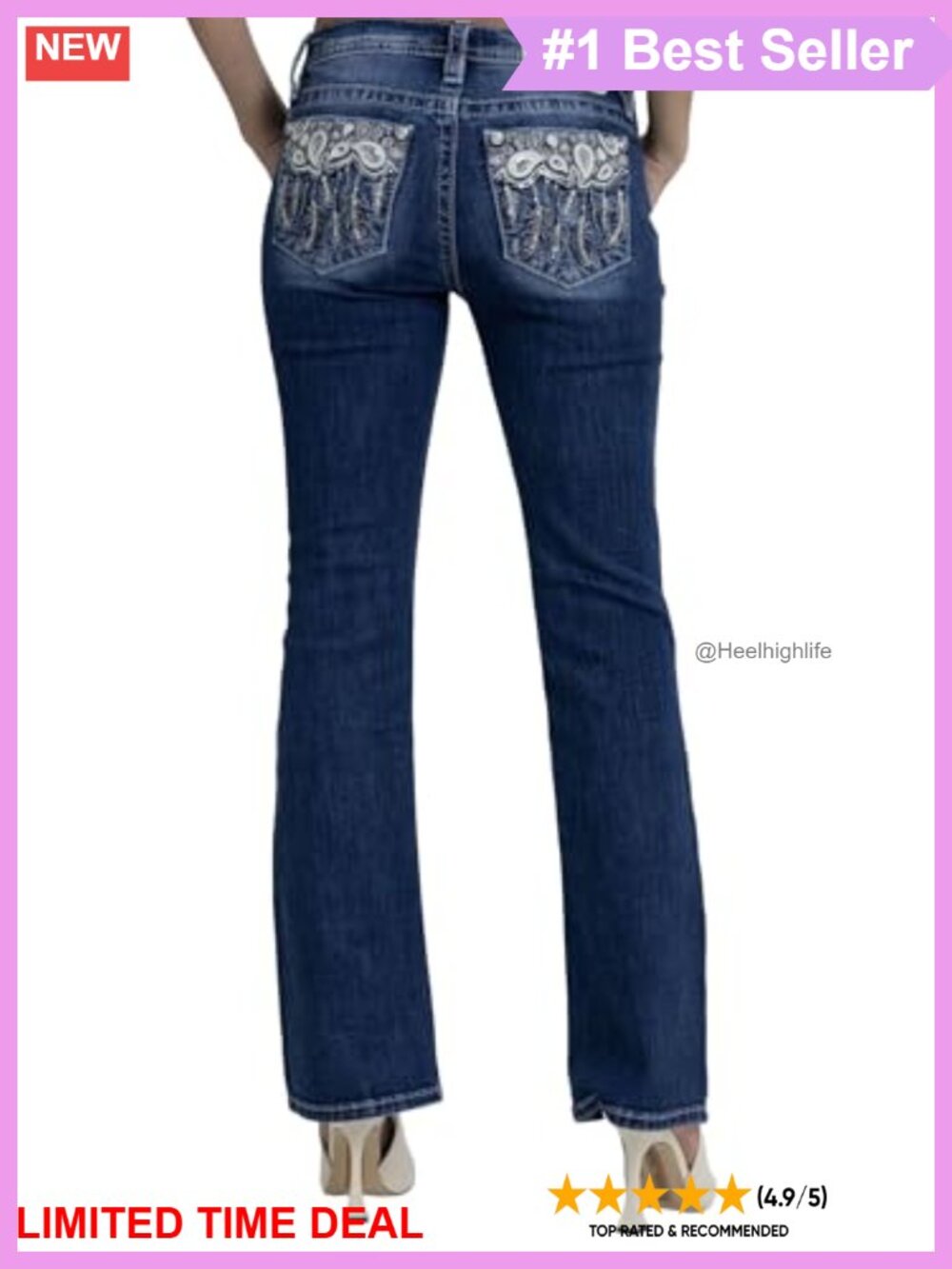 Miss Me Embellished Mid-Rise Bootcut Jeans with Dreamcatcher Embroidery